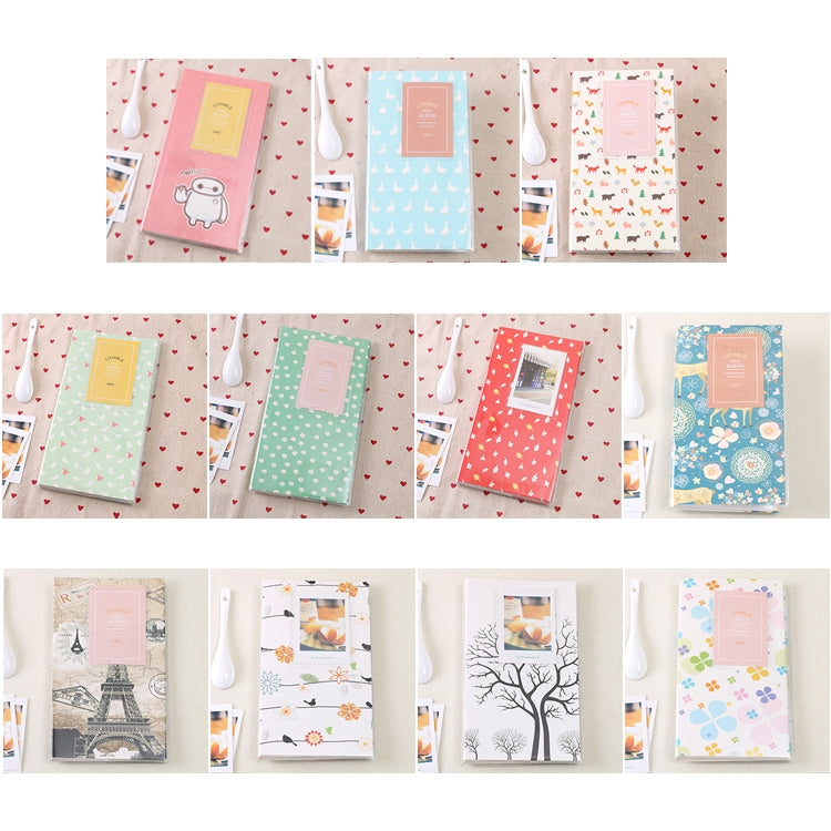 3 inch DIY Creativity Insert Type Mini Exquisite Photo Album, Forest Deer Pattern, Iron Tower Pattern, Little Swallow Pattern, Baymax Pattern, Four Leaf Clover Pattern, Many Trees Dry Pattern
