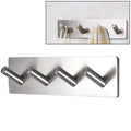 Stainless Steel Four Oblique Row Hook Bathroom Non-perforated Storage Clothes Rack, Four Oblique Row Hook