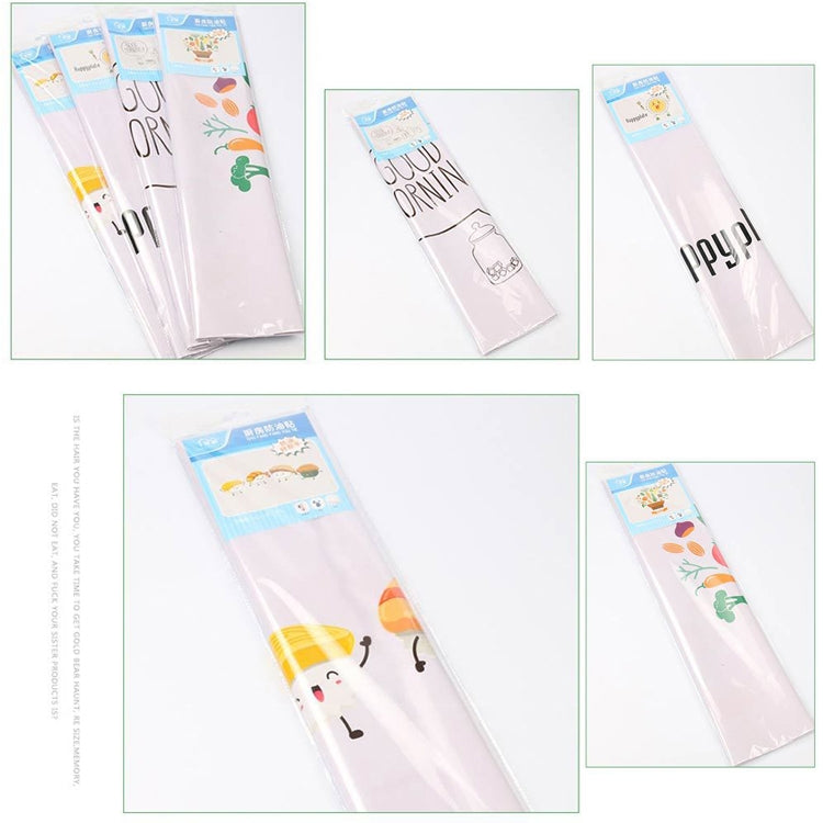 5 PCS Fruit Vegetable Pattern Household Kitchen Self-adhesive High Temperature Resistance Oil Resistant Wall Stickers Size: 60x90cm, Fruit Vegetable Pattern