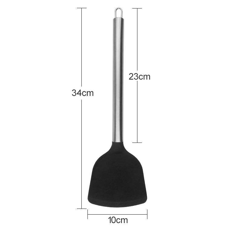 kn605 Stainless Steel Handle Silicone Slice High Temperature Resistance Cooking Slice, Red, Black, Grey
