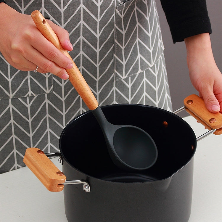 kn020 11 in 1 Wooden Handle Silicone Non-stick Spatula Spoon Kitchen Tool Set, 11 in 1