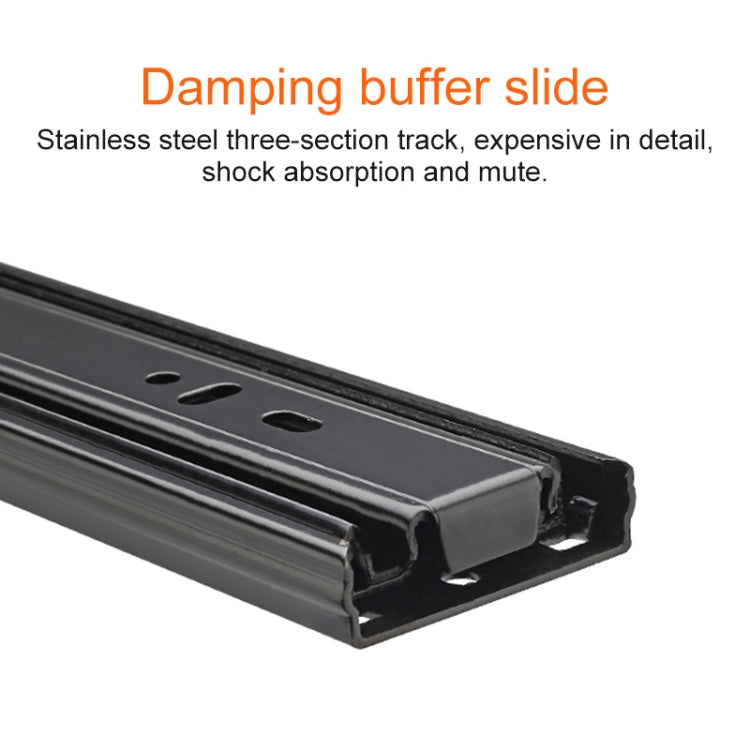 16 inches 3-section Mute Stainless Steel Sliding Drawer Slides Ball Slide Rail Length: 40cm, 16 inches