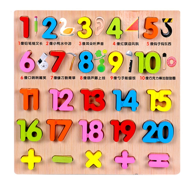 Baby Kids Wooden Puzzles Toys Educational Jigsaw Board Puzzle Toys Cognitive Plate(0-9 Arabic Numerals), 0~19 numbers Style, 0~9 numbers Style, vowel Style
