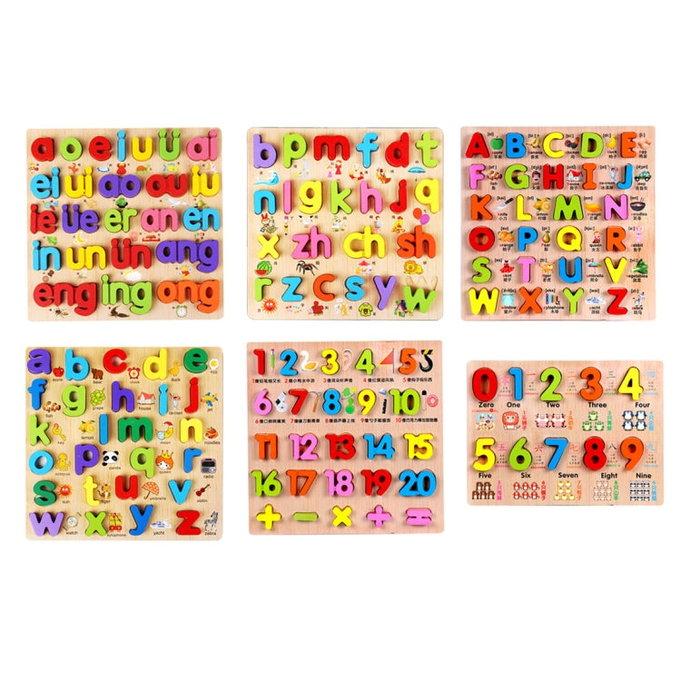Baby Kids Wooden Puzzles Toys Educational Jigsaw Board Puzzle Toys Cognitive Plate(0-9 Arabic Numerals), 0~19 numbers Style, 0~9 numbers Style, vowel Style