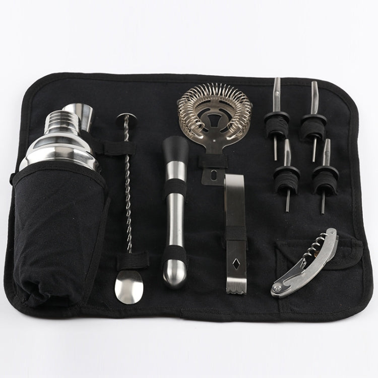 12 in 1 Stainless Steel Wine Cocktail Shaker Tools Set with Cloth Bag, Boston 800600M, Boston 800600M