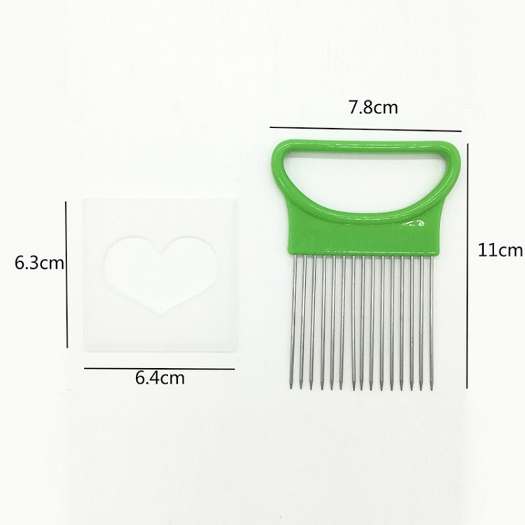 Stainless Steel Vegetable Onion Cutter Holder Meat Needle Kitchen Tools, Orange, Green, Blue, White