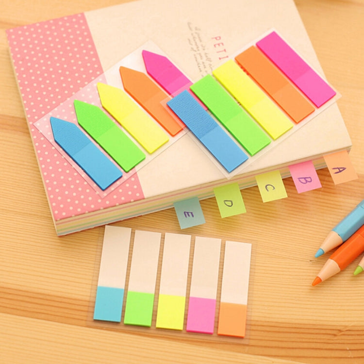 10 PCS Half Color Type Creative Fluorescence Classification Indexes Paste Sticks PET Bookmarks Sticky Note Stationeries, HC5607A, HC5607B, HC5607C