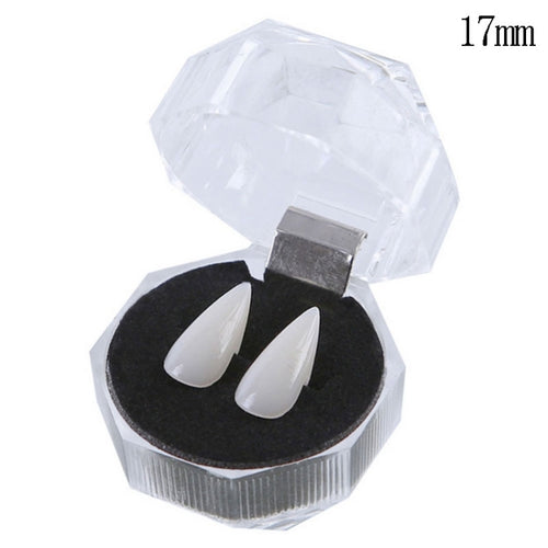 1 Pair 17mm Halloween Party Dentures Props Vampire Zombie Devil Fangs Teeth, 17mm