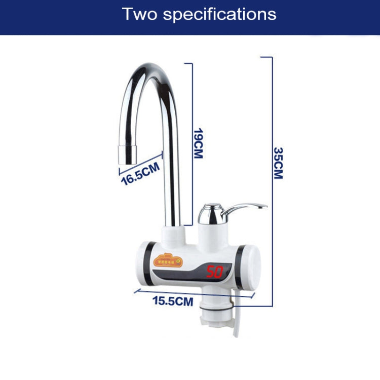 3s Fast Heat Electrothermal Rotatable Faucet Water Tap with Digital Display, 220V, Size: L, Digital Display / Size: L