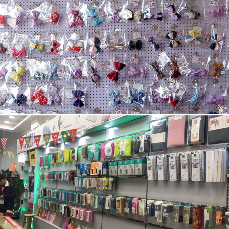 10pcs Supermarket Clothing Shop Pegboard Slat Wall Hook Shelf Hole Plate, Hole Pitch: 2.5cm, Length: 5cm, Wire Diameter: 3.3mm, Length: 5cm