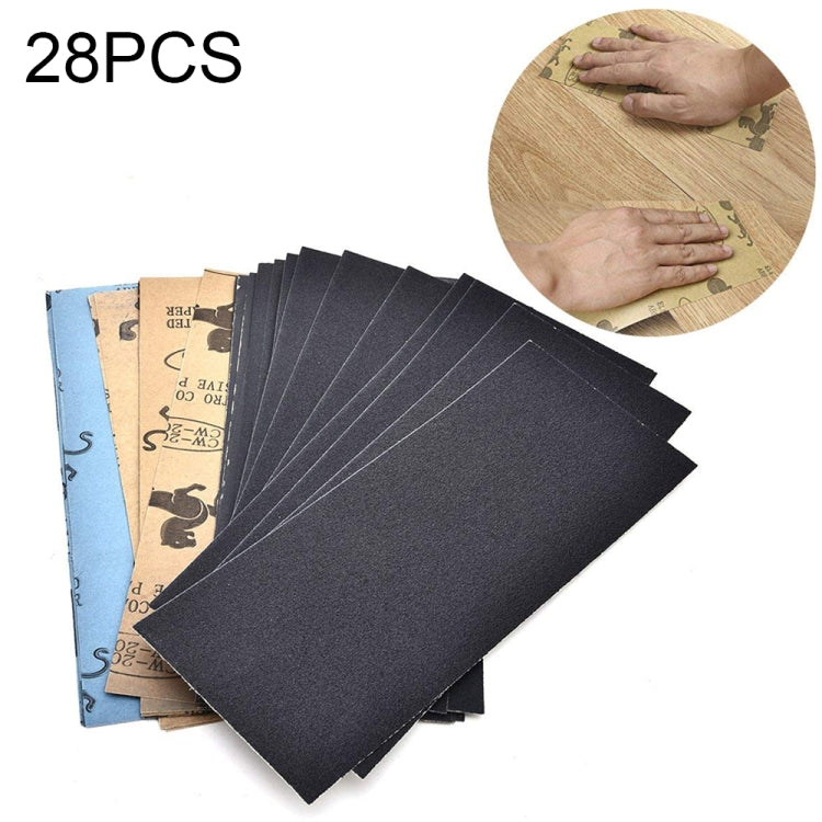28 PCS LANHU Grit 120-3000 Wet And Dry Polishing Grinding Sandpaper，Size: 22.9 x 9.1cm, 28 PCS