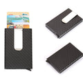 Carbon Fiber Antimagnetic Solid Color Credit Card Holder Money Clip Wallet, Size: 10*6.6cm