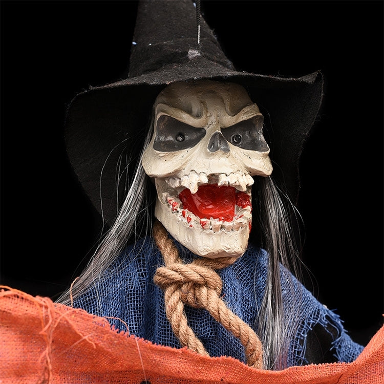 Halloween Hang Ghost Resin Electric Skull Bar Door Welcome Ghost Voice Skeleton Props Decorations, Electric Skull(Dark Blue), Electric Skull(Orange)