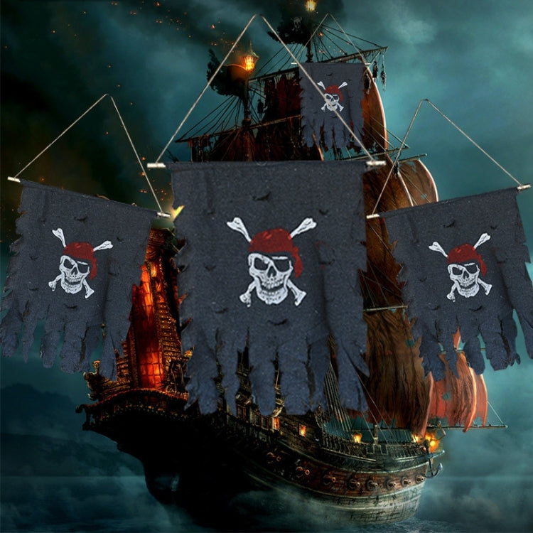 Halloween Decoration Jolly Roger Skull Banner Pirate Flag Party Supplies, Small Size: 47 x 51cm, Small Size: 47 x 51cm