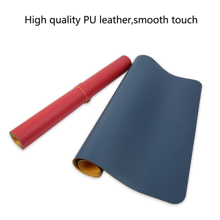 Multifunction Business Double Sided PU Leather Mouse Pad Keyboard Pad Table Mat Computer Desk Mat, Size: 120 x 60cm, Size: 120 x 60cm(Green + Silver), Size: 120 x 60cm(Blue + Yellow), Size: 120 x 60cm(Red + Yellow), Size: 120 x 60cm(Silver Grey)       ...