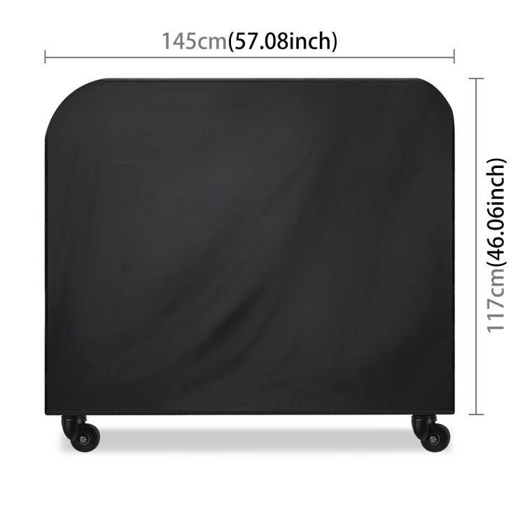Anti-UV Waterproof Dust-proof 210D Oxford Cloth Folding BBQ Protective Cover Outdoor Gas Charcoal Electric Barbeque Grill Cover, Size: 145*61*117cm(Black), Size: 145*61*117cm