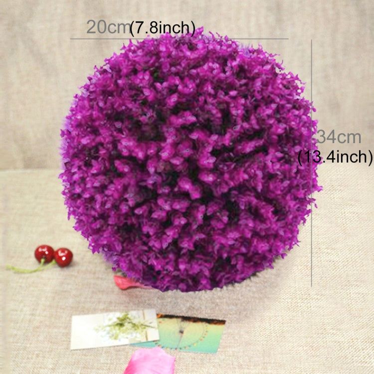Artificial Purple Eucalyptus Plant Ball Topiary Wedding Event Home Outdoor Decoration Hanging Ornament, Diameter: 13.4 inch, 13.4 inch