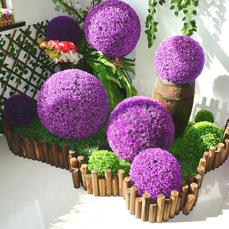 Artificial Purple Eucalyptus Plant Ball Topiary Wedding Event Home Outdoor Decoration Hanging Ornament, Diameter: 13.4 inch, 13.4 inch