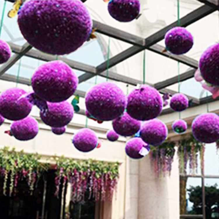 Artificial Purple Eucalyptus Plant Ball Topiary Wedding Event Home Outdoor Decoration Hanging Ornament, Diameter: 13.4 inch, 13.4 inch
