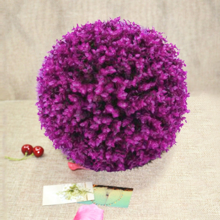 Artificial Purple Eucalyptus Plant Ball Topiary Wedding Event Home Outdoor Decoration Hanging Ornament, Diameter: 15 inch, 15 inch