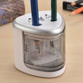 Office School Stationery Battery Operated Dual Slots Electric Colored Pencil Sharpener, Random Color Delivery, Dual Slots Electric Sharpener