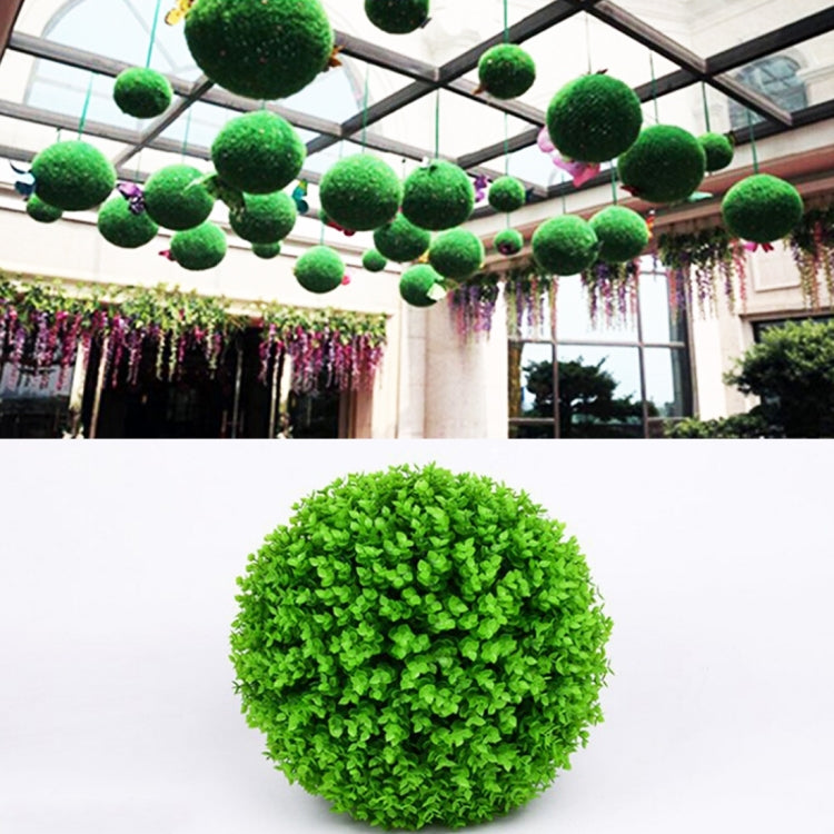 Artificial Green Eucalyptus Plant Ball Topiary Wedding Event Home Outdoor Decoration Hanging Ornament, Diameter: 15 inch, 15 inch