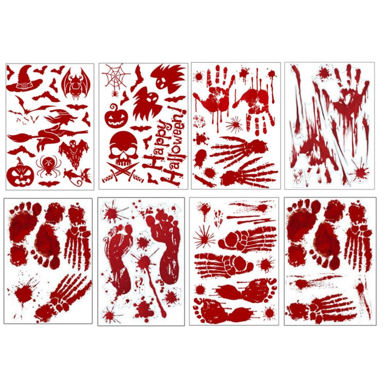 Halloween Decorations PVC Creative Blood-printed Wall Stickers Window Stickers, Size: 25*30cm, Random Style Delivery, 25x30cm