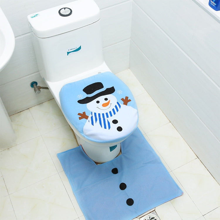 Fancy Christmas Decoration Toilet Lid Cover, Size: 48 x 43cm, Hat Snowman, Tree Branch Snowman