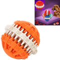 Dog Toy Balls for Pets Tooth Cleaning Chewing Toys Balls of Non-Toxic Soft Rubber , Small Size, Small Size (Orange)