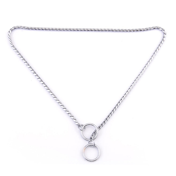 Pet Collars Pet Neck Strap Dog Neckband Snake Chain Dog Chain  Solid  Metal Chain Dog Collar，Length:35cm, 35cm