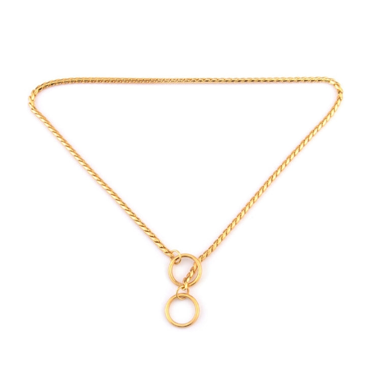 Pet Collars Pet Neck Strap Dog Neckband Snake Chain Dog Chain  Solid  Metal Chain Dog Collar，Length:40cm, 40cm