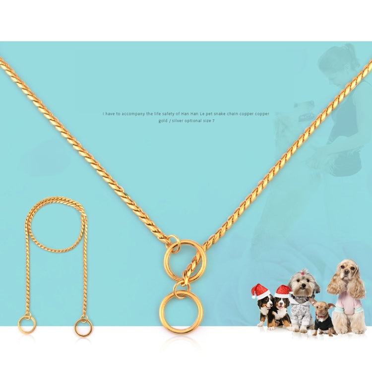 Pet Collars Pet Neck Strap Dog Neckband Snake Chain Dog Chain  Solid  Metal Chain Dog Collar，Length:50cm, 50cm