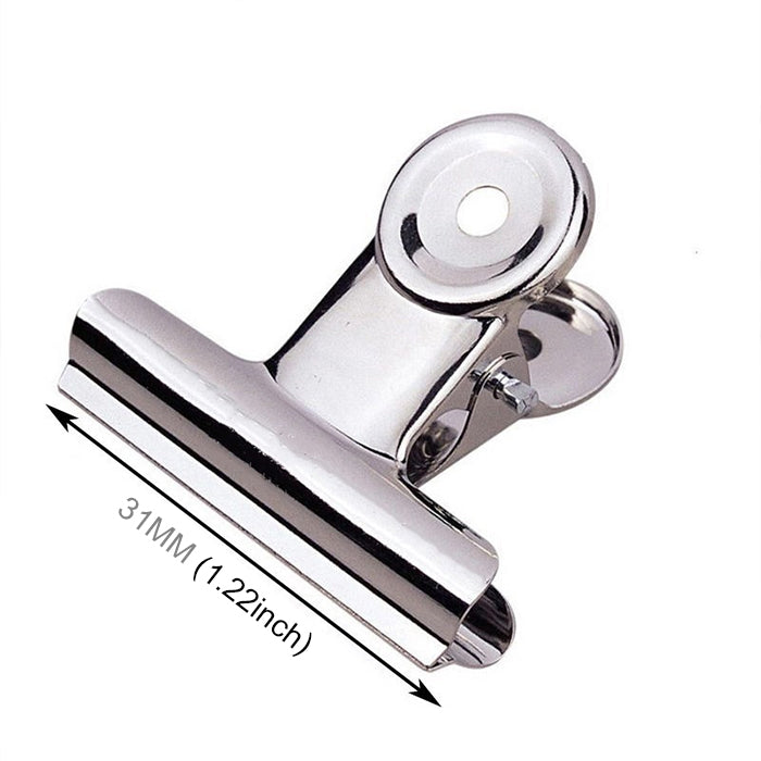20pcs 31mm Silver Metal Stainless Steel Round Clip Notes Letter Paper Clip Office Bind Clip, 20PCS / 31mm