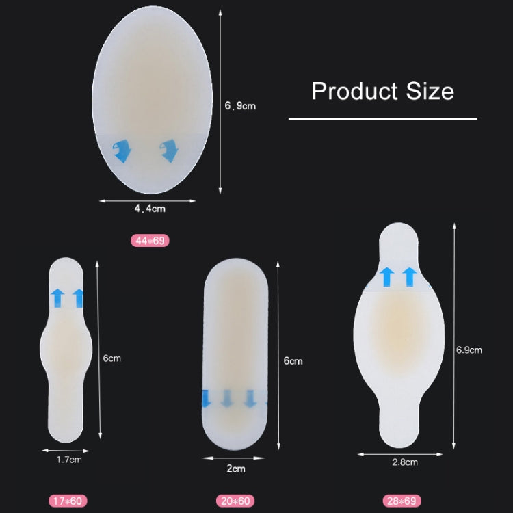 10 PCS Foot Care Skin Hydrogel Analgesic Plaster Blisters Slip Heel Protector Size: 28x69cm, Size: 28x69cm