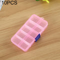 10 PCS Removable Grid Plastic Box Organizer for Jewelry Earring Fishing Hook Small Accessories, Size: Small, 10 Slots, 10 Slots (Pink+Blue), 10 Slots (Orange + blue), 10 Slots (Purple+Blue), 10 Slots  (White+Pink), 10 Slots  (White+Blue)