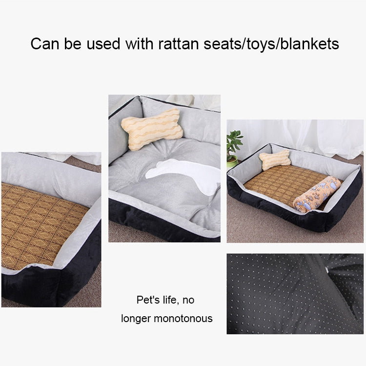 Dog Bone Pattern Big Soft Warm Kennel Pet Dog Cat Mat Blanket, Size: M, 70×50×15cm, Size: M