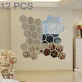 12 PCS 3D Hexagonal Mirror Wall Stickers Set, Size: 10*10cm, Size: 10*10cm (Silver), Size: 10*10cm (Black), Size: 10*10cm (Gold), Size: 10*10cm (Blue), Size: 10*10cm (Red)