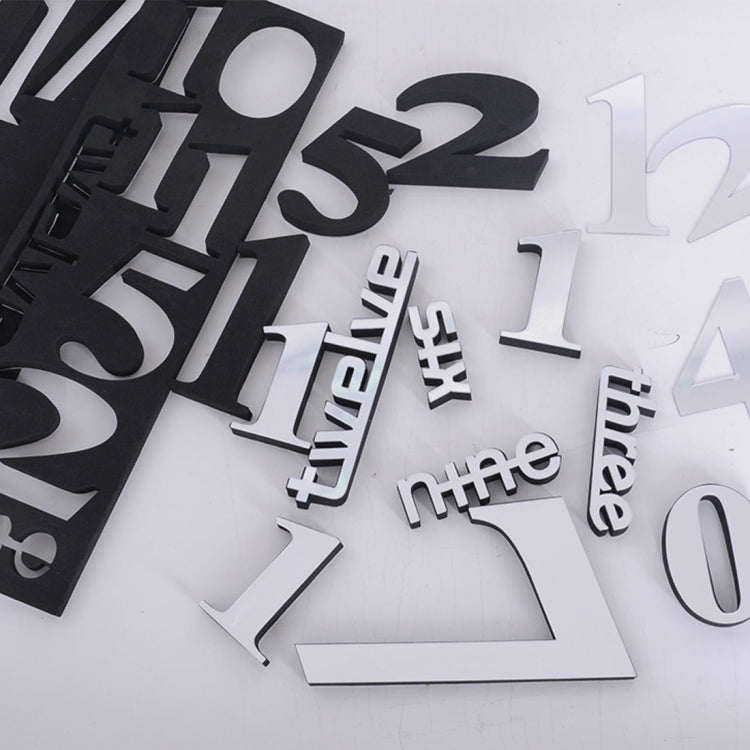 Creative 3D Mirror DIY Wall Sticker Clock, Size: 120*120cm, Size: 120*120cm(Black), Size: 120*120cm(White), Size: 120*120cm(Yellow)