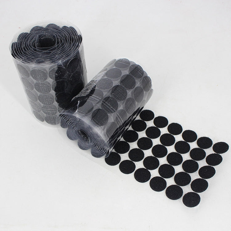 1000 PCS 16mm Round Nylon Adhesive Hook and Loop Fastener, 15mm (Black), 15mm (White)