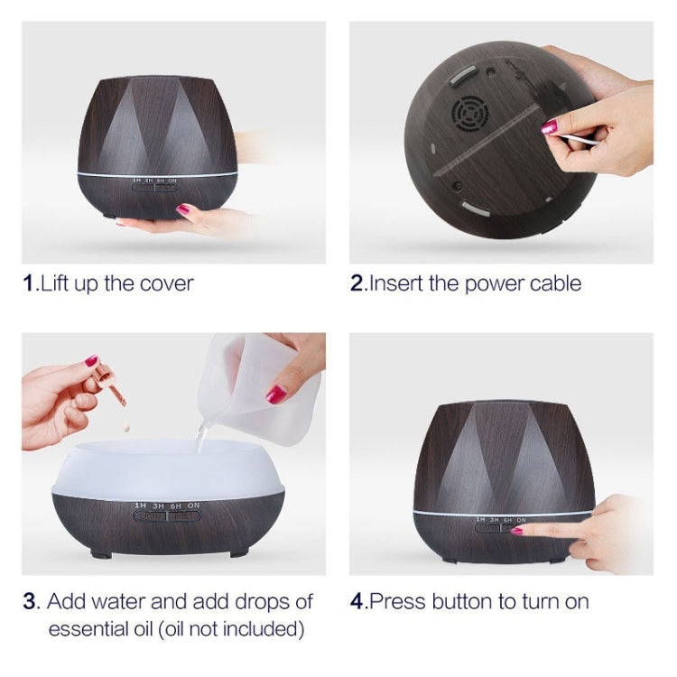 Peach Shape Wood Grain Remote Control Ultrasonic Humidifier Aromatherapy Machine Automatic Alcohol Sprayer with LED Lights, Capacity: 400mL, AU Plug (Light Wood Color), Diamond Dark Wood Color, Diamond Light Wood Color, Peach Shape Dark Wood Color     ...