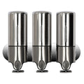 Triple Hotel Shower Manual Dispenser Wall Mounted Washing Liquid Shampoo Soap Bottle, Capacity: 1200ml, 1200ml/Stainless Steel