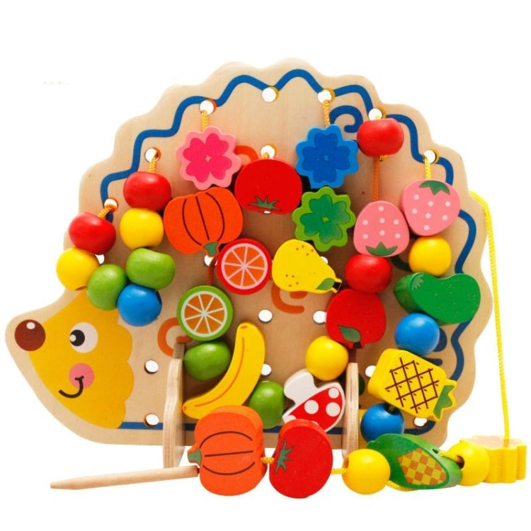 Early Learning Education  Wooden Toys Hedgehog Fruit Beads Child Hand Eye Coordination Skills Development Educational Toys For Kids, Hedgehog