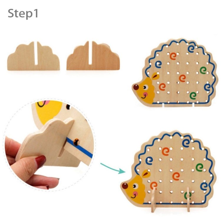 Early Learning Education  Wooden Toys Hedgehog Fruit Beads Child Hand Eye Coordination Skills Development Educational Toys For Kids, Hedgehog
