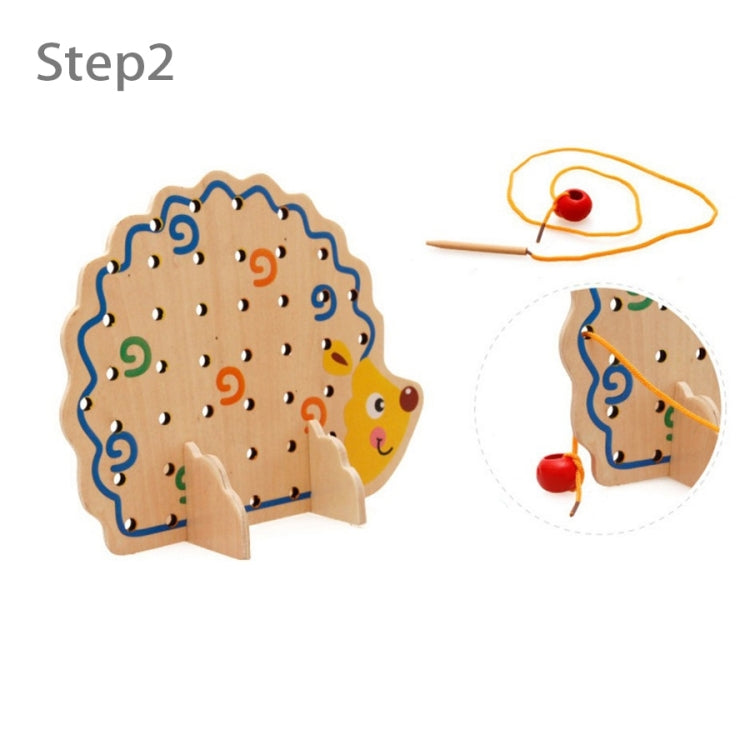 Early Learning Education  Wooden Toys Hedgehog Fruit Beads Child Hand Eye Coordination Skills Development Educational Toys For Kids, Hedgehog