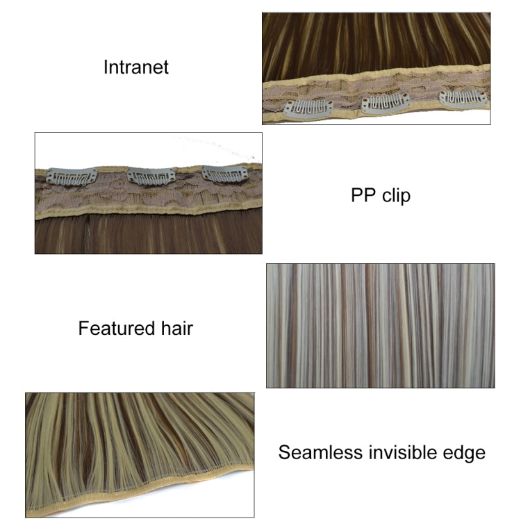 4B# One-piece Seamless Five-clip Wig Long Straight Wig Piece, 4B#