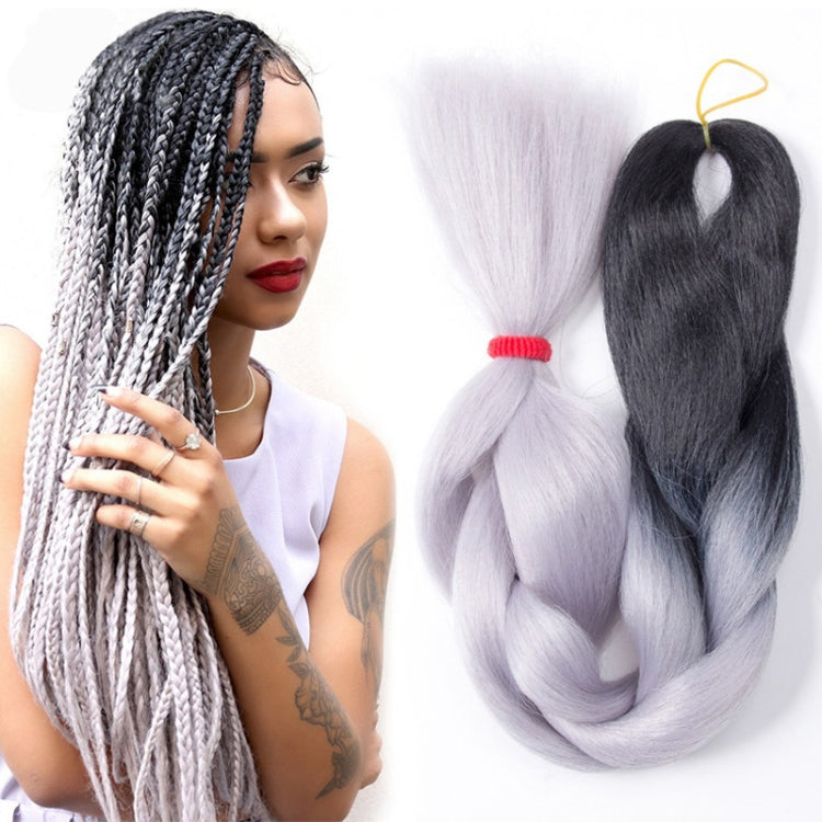 Fashion Color Gradient Individual Braid Wigs Chemical Fiber Big Braids, Length: 60cm(25 Black+Red+Yellow+White), 25, 30, 31