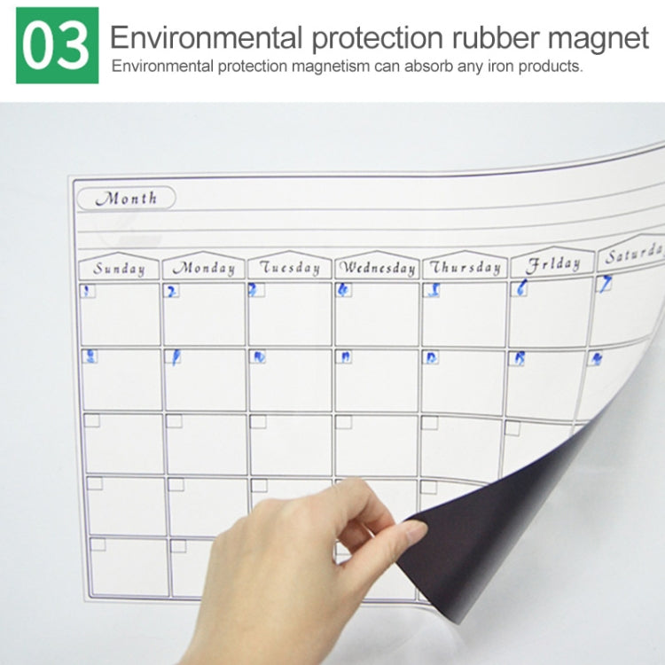 Magnetic Weekly Plan Refrigerator Magnet PET Magnetic Soft Whiteboard, Size: 29.7cm x 42cm, Weekly Plan
