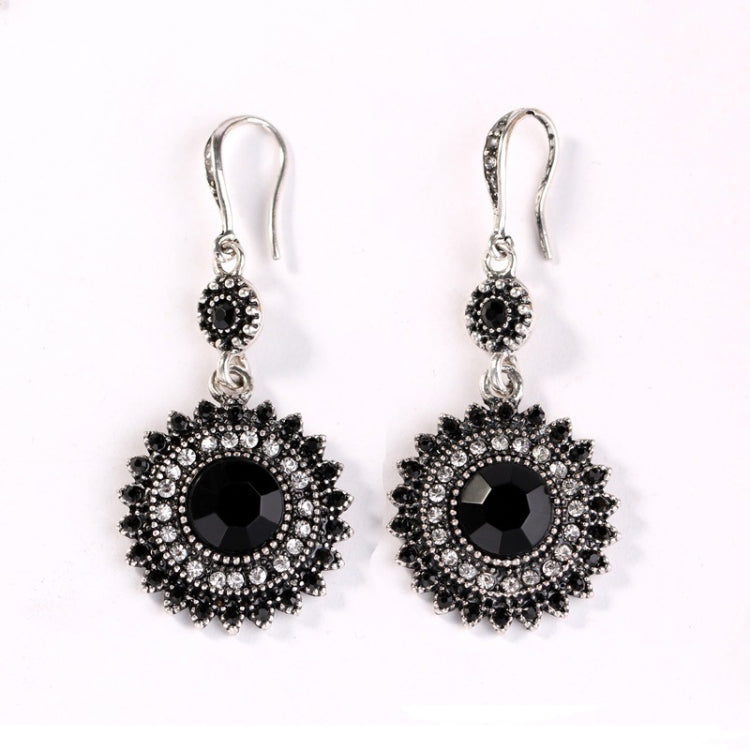 2 Pairs Ethnic Sun Flower Style Rhinestone Earrings Long Earbobs, JEW2030JL, JEW2030JR, JEW2030SB, JEW2030SD, JEW2030SL, JEW2030SR