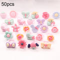 50 PCS Children Cute Cartoon Resin Flower Animal Heart Bow-knot Ring, Frosted Surface, Frosted Surface, 50 PCS