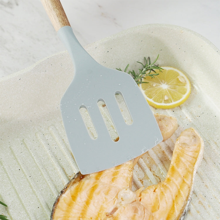13 in 1 Silicone Wood Handle Heat-resistant Cooking Cutlery Sets Kitchen Tools with Large Container, 13 in 1, with Large Container
